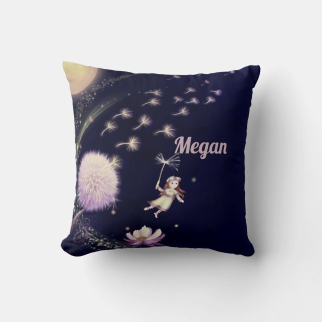 Dandelion Wishes Throw Pillow (Front)