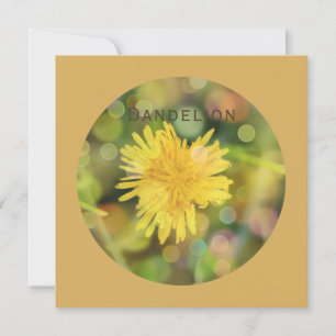 Dandelion with Colourful Bokeh on Indian Yellow Holiday Card