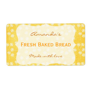 Dandelion Yellow Personalized Canning Label
