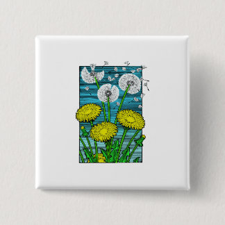 Dandelions 2 Inch Square Button