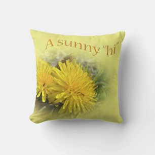 Dandelions - A Sunny Hi Throw Pillow