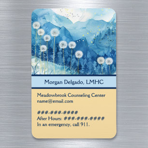 Dandelions and Mountain Nature View Calm Counsello Magnet