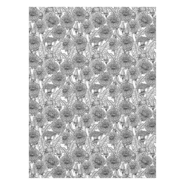 Dandelions, black and white tablecloth (Front)