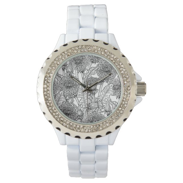 Dandelions, black and white watch (Front)