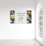 Dandelions Daisies Navy Blue 21st Birthday Welcome Banner<br><div class="desc">21st birthday party welcome banner for women designed with pretty little yellow dandelions and white daisies on a navy blue background. Personalize by adding the name of the guest of honour,  her age,  and her party date. Contact us for help with customization or to request matching products.</div>