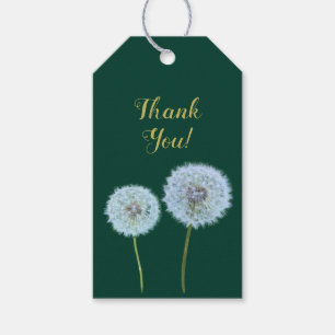 Dandelions, Dandelion Clocks Custom Text Green Gift Tags