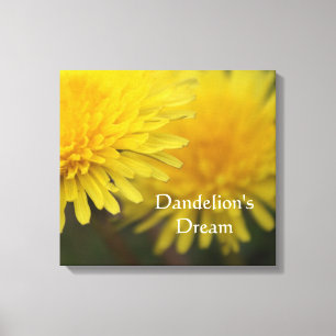 Dandelion's  dream. Pretty yellow wild flower Canvas Print