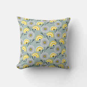 Dandelions field throw pillow