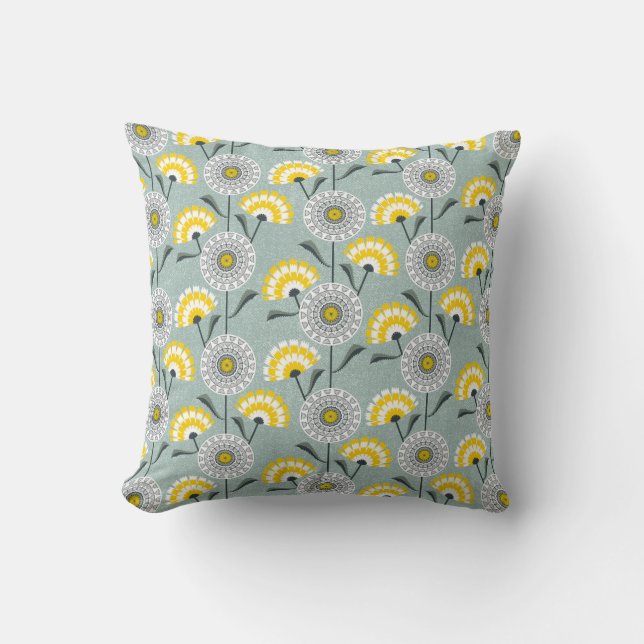 Dandelions field throw pillow (Front)