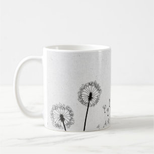 Dandelions Flowers Pappus Spores Grey Coffee Mug