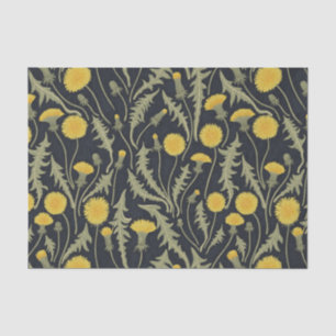 Dandelions, green, yellow and black tissue paper