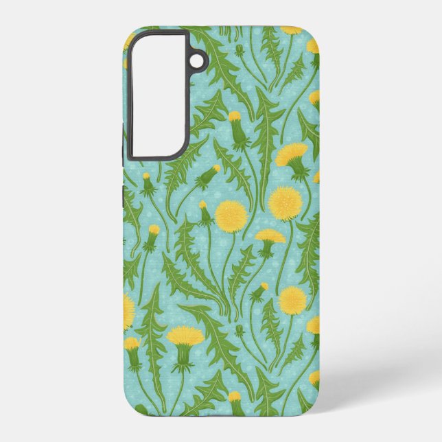 Dandelions, green, yellow and blue samsung galaxy s22+ case (Back)