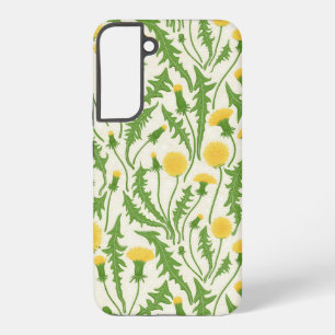 Dandelions, green, yellow and white samsung galaxy case