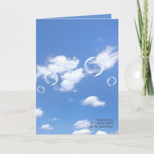 Dandelions in bubbles thank you card (Front)
