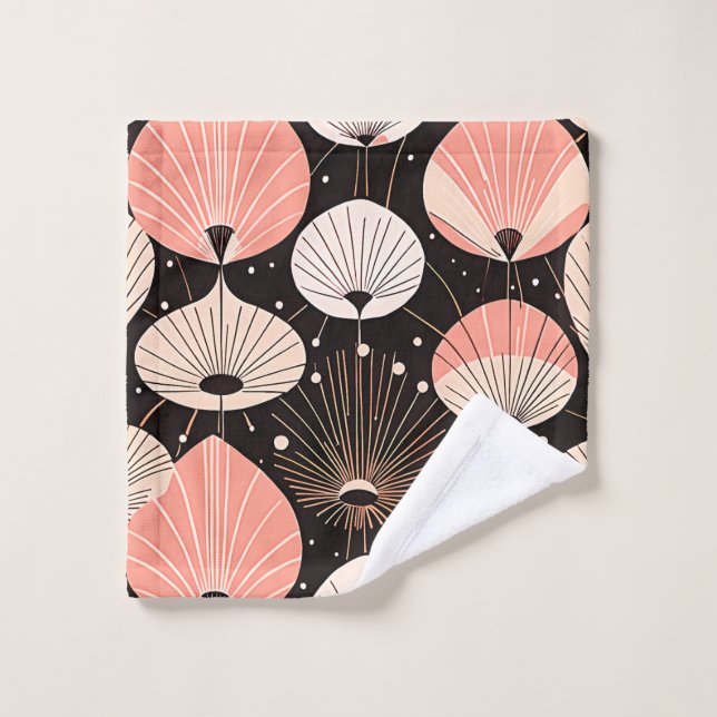 Dandelions -Mid-century- Retro Modern Design Bath Towel Set (Wash Cloth)