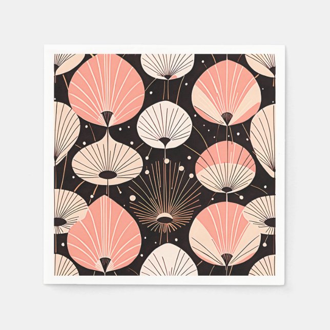 Dandelions -Mid-century- Retro Modern Design Napkin (Front)