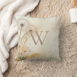 Dandelions Monogram Throw Pillow
