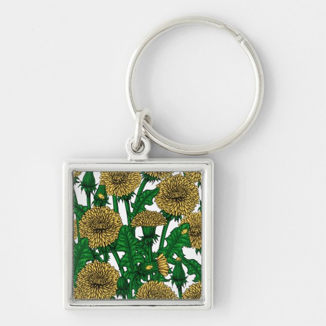 Dandelions on white keychain (Front)