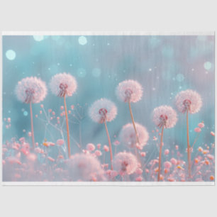 Dandelions Pink Blue Decoupage  Tissue Paper