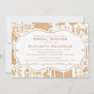 Dandelions Rustiques Bois Brasserie Invitation
