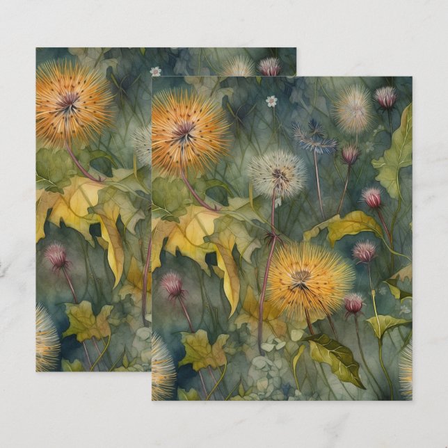 Dandelions Scrapbook Paper  (Front/Back)