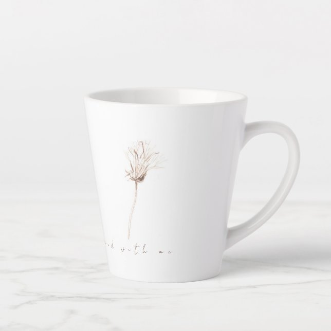 Dandelions secs encre dessin latte mug (Droite)