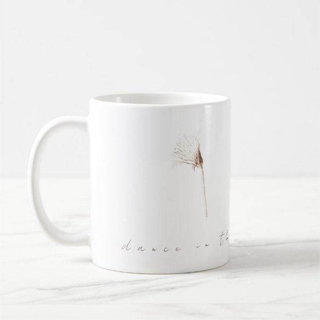 Dandelions secs encre dessin tasse de café (Gauche)