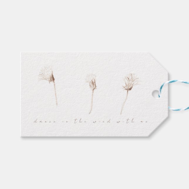 Dandelions secs étiquette cadeau (Devant (Horizontal))