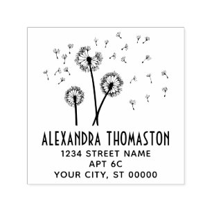 Dandelions Seeds in the Wind Name Address Self-inking Stamp