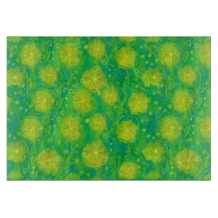 Dandelions Summer Flowers Green Yellow Floral Cutting Board