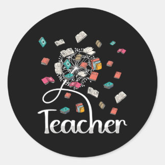 Dandelions Teachers Books School Teacher Dandelion Classic Round Sticker