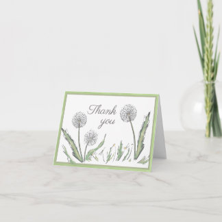 Dandelions thank you note card