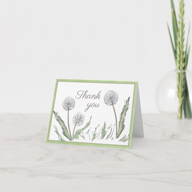 Dandelions thank you note card (Front)