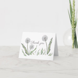 Dandelions thank you note card
