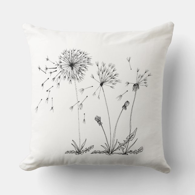 Dandelions Throw Pillow (Front)