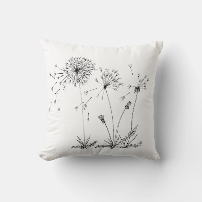 Dandelions Throw Pillow (Front)