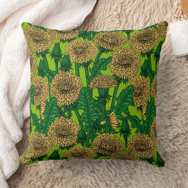 Dandelions Throw Pillow (Blanket)
