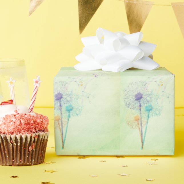 Dandelions With Music Notes Wrapping Paper (Birthday Party)