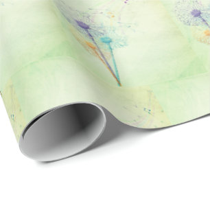 Dandelions With Music Notes Wrapping Paper