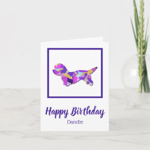Dandie Dinmont Dog Silhouette Cute PPY&B Birthday Card