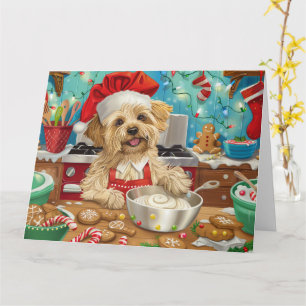 Dandie Dinmont Terrier Holiday Baking: Christmas Card