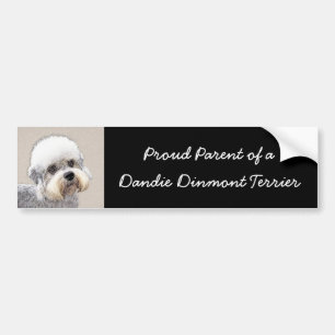 Dandie Dinmont Terrier Painting Original Dog Art Bumper Sticker
