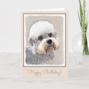 Dandie Dinmont Terrier Painting Original Dog Art Card