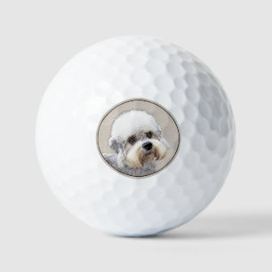Dandie Dinmont Terrier Painting Original Dog Art Golf Balls