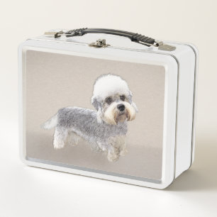 Dandie Dinmont Terrier Painting Original Dog Art Metal Lunch Box
