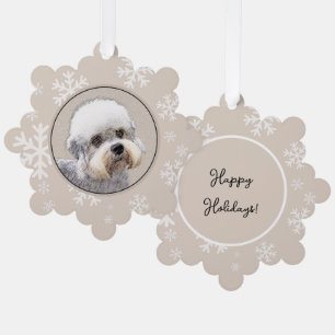Dandie Dinmont Terrier Painting Original Dog Art Ornament Card