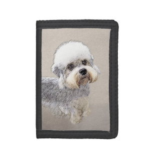 Dandie Dinmont Terrier Painting Original Dog Art Tri-fold Wallet