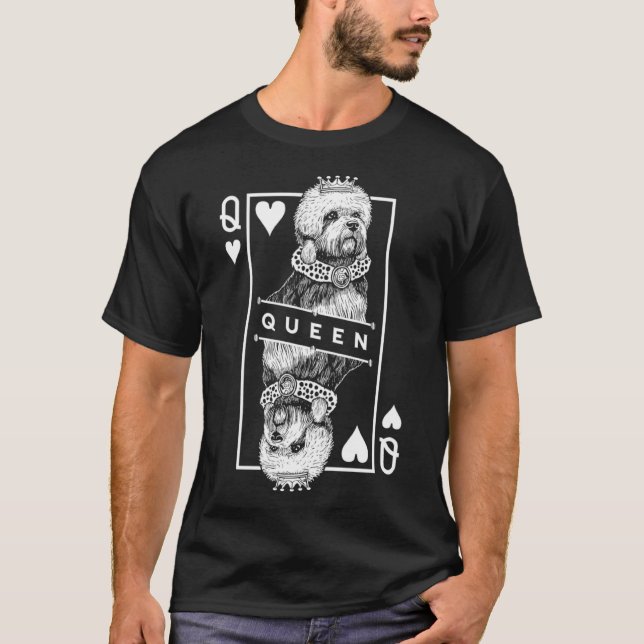 Dandie Dinmont Terrier Queen Of Hearts  Dog T-Shirt (Front)