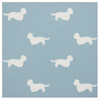 Dandie Dinmont Terrier Silhouettes Blue and White