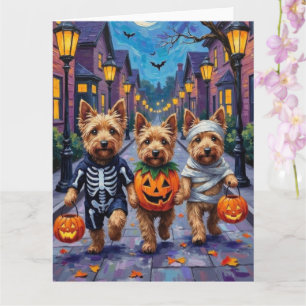 Dandie Dinmont Terrier Trick-or-Treating Halloween Card